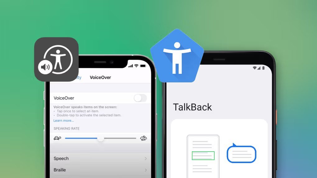 Smartphone accessibility settings showing the TalkBack screen reader